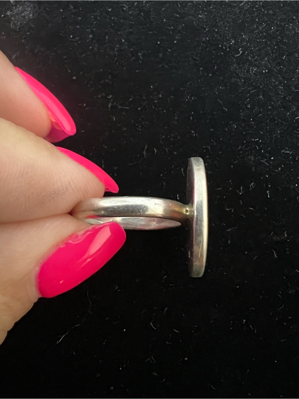 925 STERLING SILVER MONOGRAMED SIGNET RING.  SOLID - Picture 5 of 6
